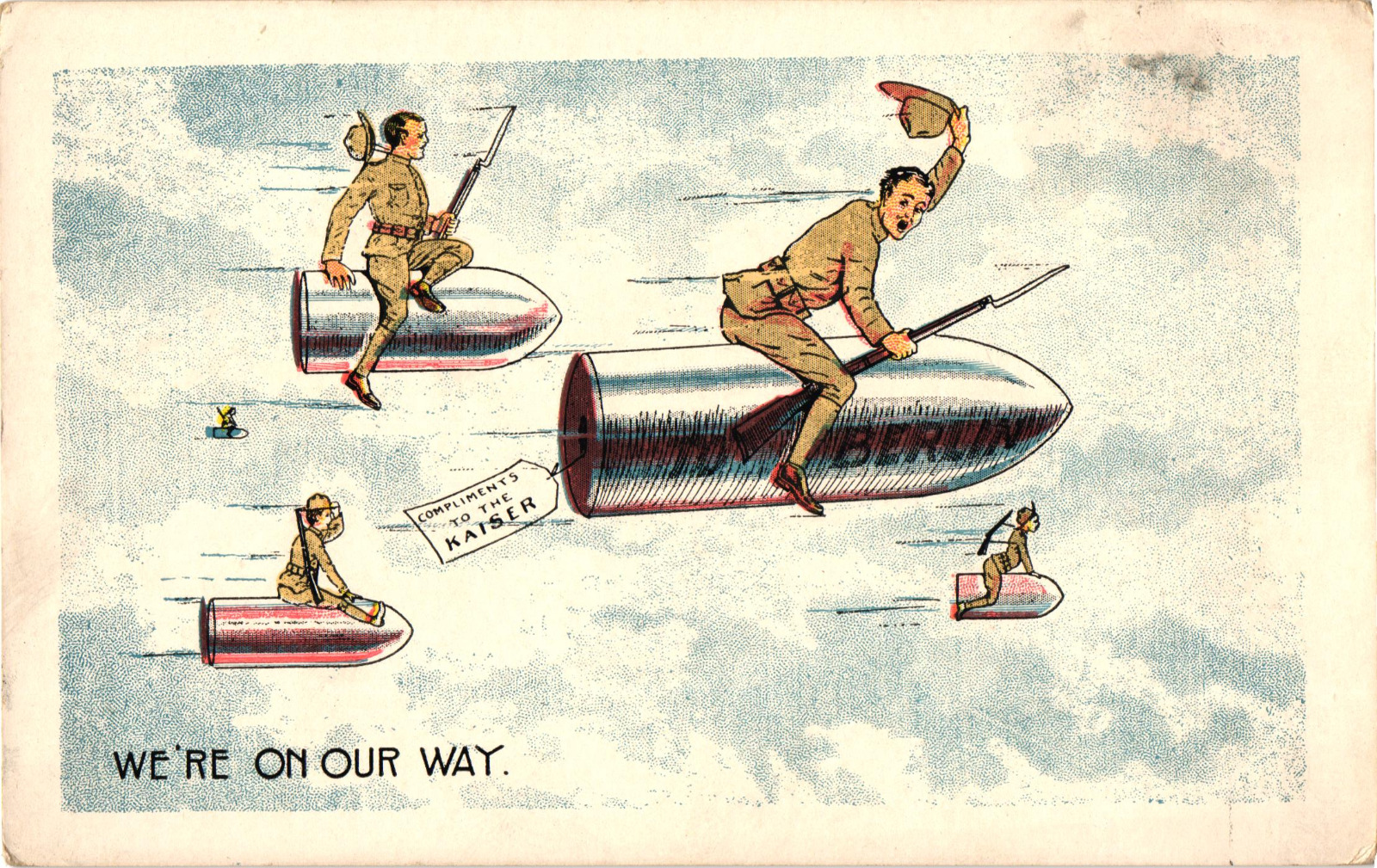 WW1 YMCA Military Political Propaganda Humorous Unposted Postcard