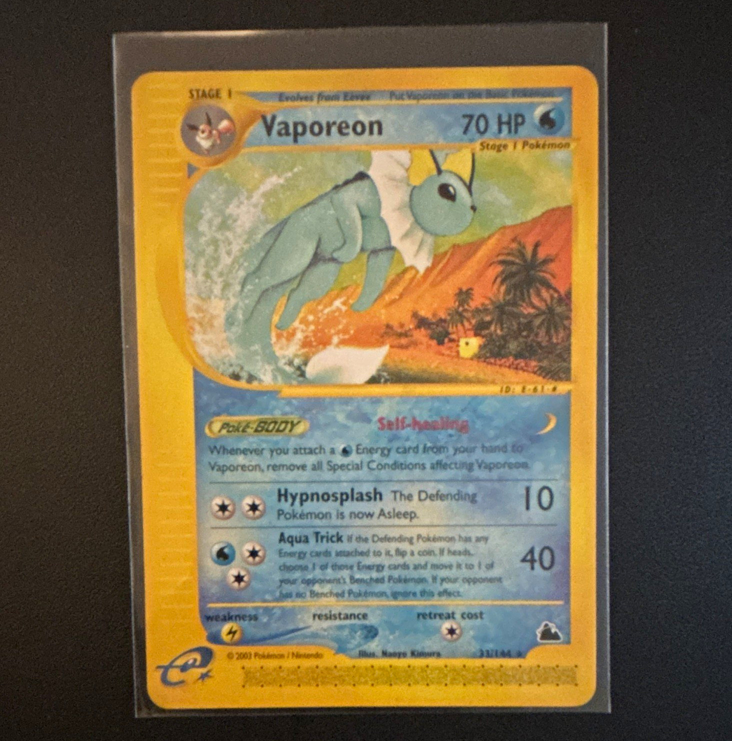 Nintendo Pokémon TCG Vaporeon EX Sandstorm 33/100 Rare Regular English 2003