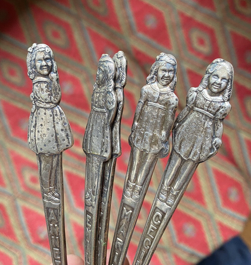1935 Dionne Quintuplets Spoon Set / Colgate-Palmolive premium / silver plated