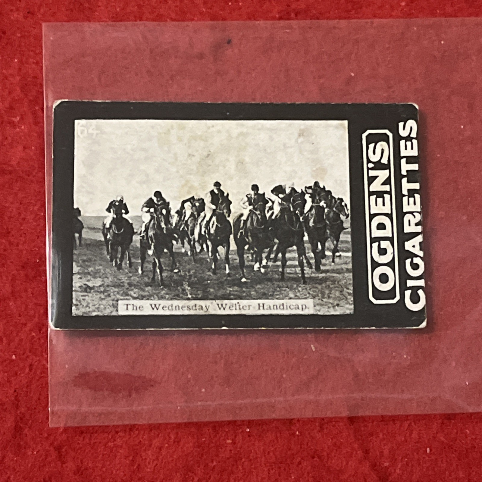 1901-1902 Ogden’s Tab Cigarettes WEDNESDAY WELTER HANDICAP Horse Racing T Cd #64 1901-1902 Ogden’s Tab Cigarettes WEDNESDAY WELTER HANDICAP Horse Racing T Cd #64