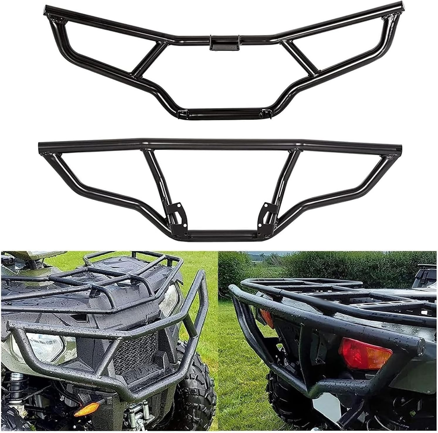 Front & Rear Brush Guard Bumper 2Pcs Compatible with 2014-2024 Polaris Sportsman Front & Rear Brush Guard Bumper 2Pcs Compatible with 2014-2024 Polaris Sportsman