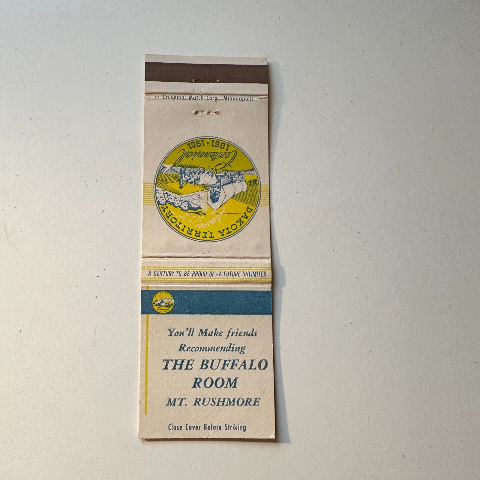 The Buffalo Room Mt. Rushmore Vintage Matchbook Cover 5MB125-3
