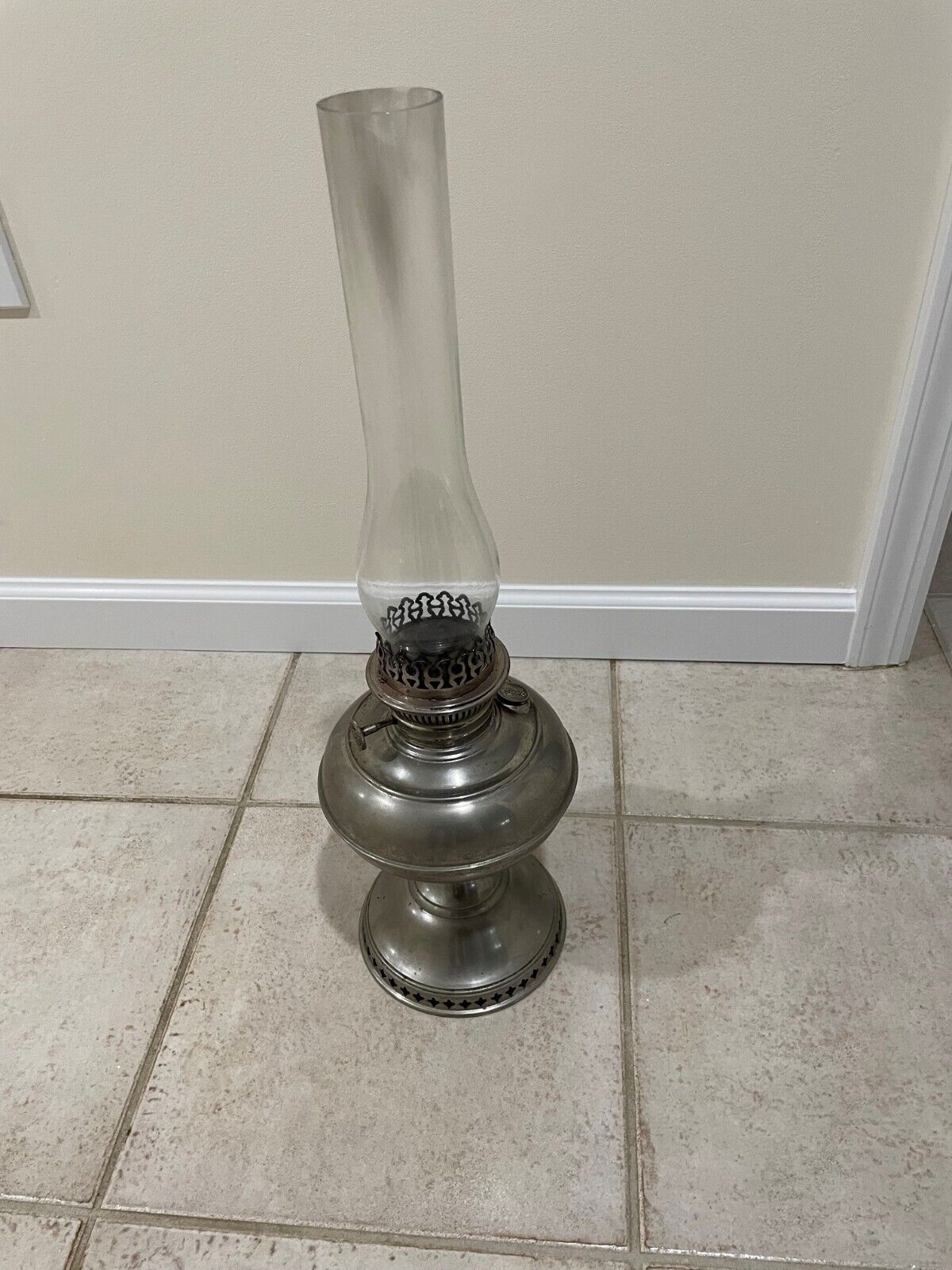 Vintage  Oil Kerosene Lantern Lamp  23 inch high
