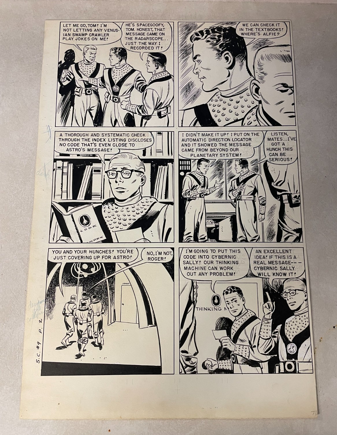 TOM CORBETT SPACE CADET original comic art 1954 SCI FI venusian FRANK THORNE