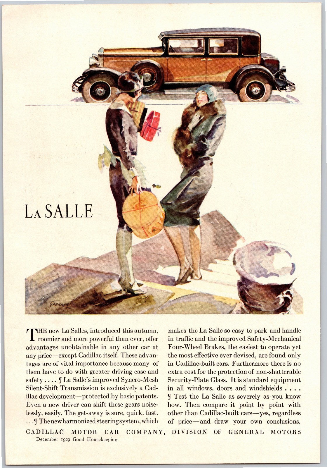Vintage 1929 La Salle Cadillac,  Auto, Automobile, Car 20's Print Ad