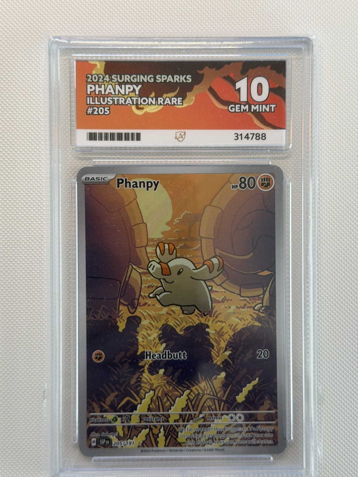 Ace 10 Phanpy 205/191 Surging Sparks Gem Mint Pokemon