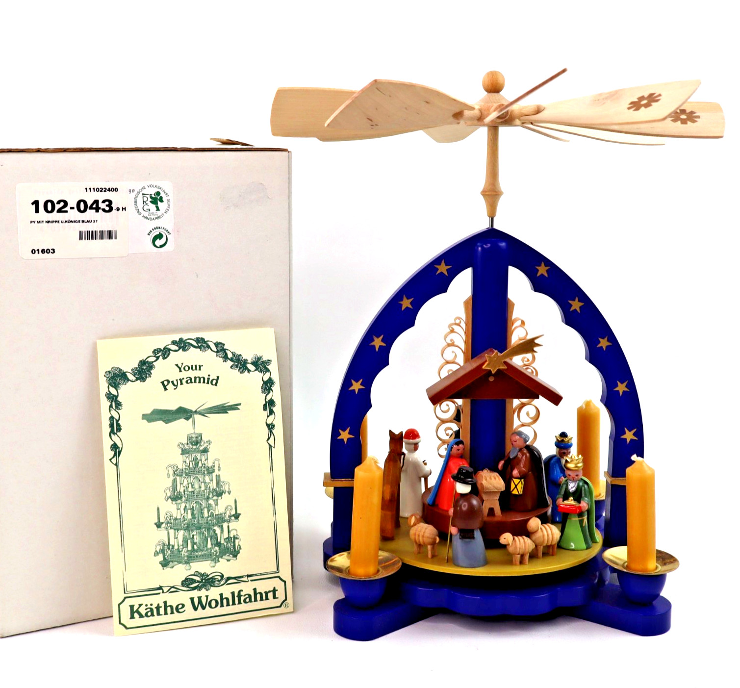 Erzgebirge Pyramid Three Kings Nativity Richard Glässer Kathe Wohlfahrt Xmas BOX