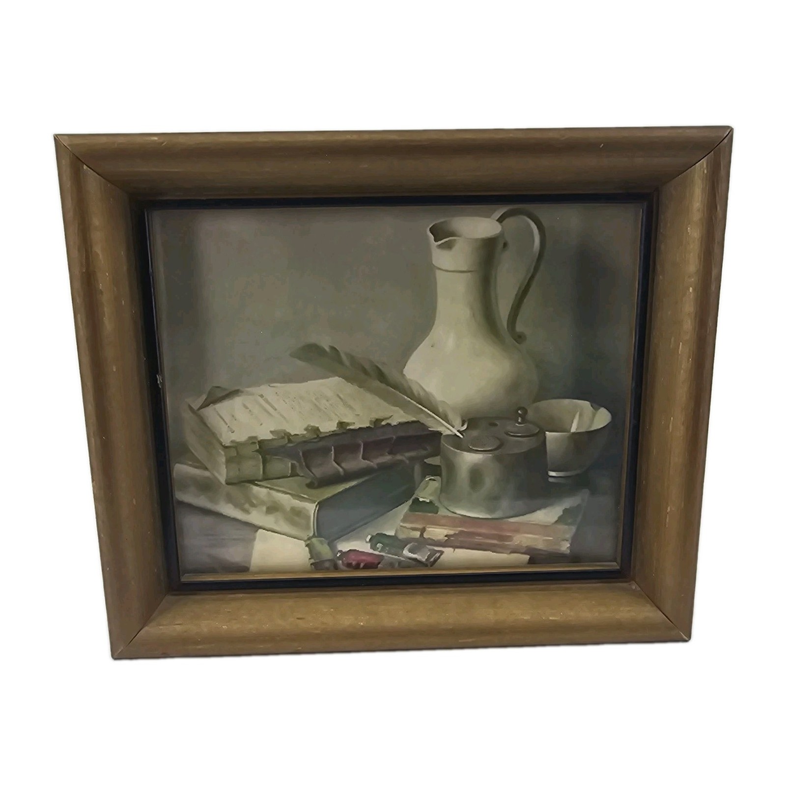 1970s Henk Bos Still Life Lithograph Framed Print Mid-Century Kitchen Moody Vtg