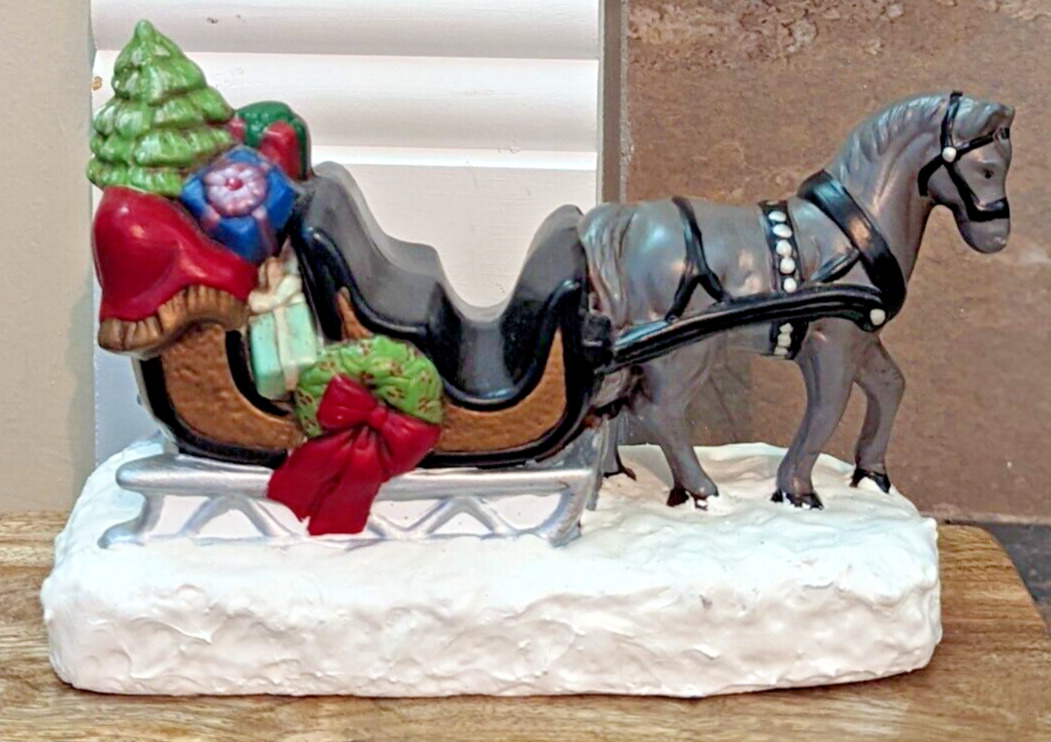 Christmas Sleigh Vintage Hand Painted Ceramic Mold