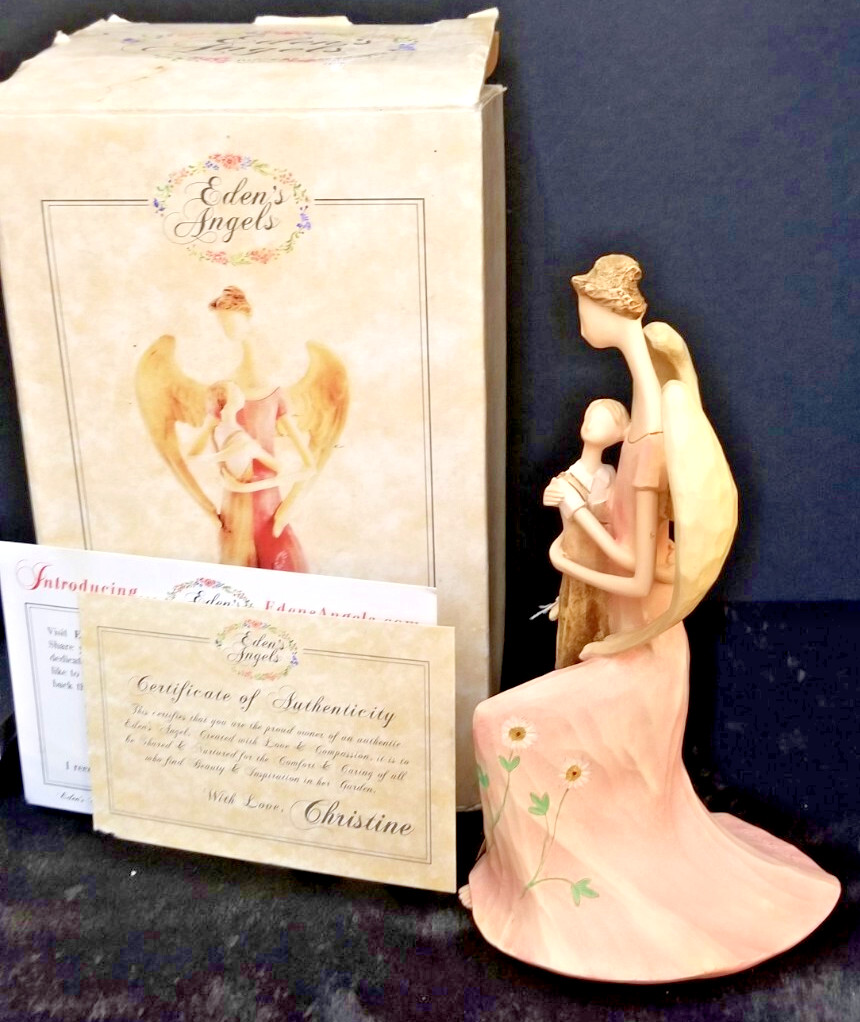 Eden\'s Angels Figurine \'Kindness\', w/ Certificates. Ceramic. Boxed. Boy & Angel. Eden\'s Angels Figurine \'Kindness\', w/ Certificates. Ceramic. Boxed. Boy & Angel.