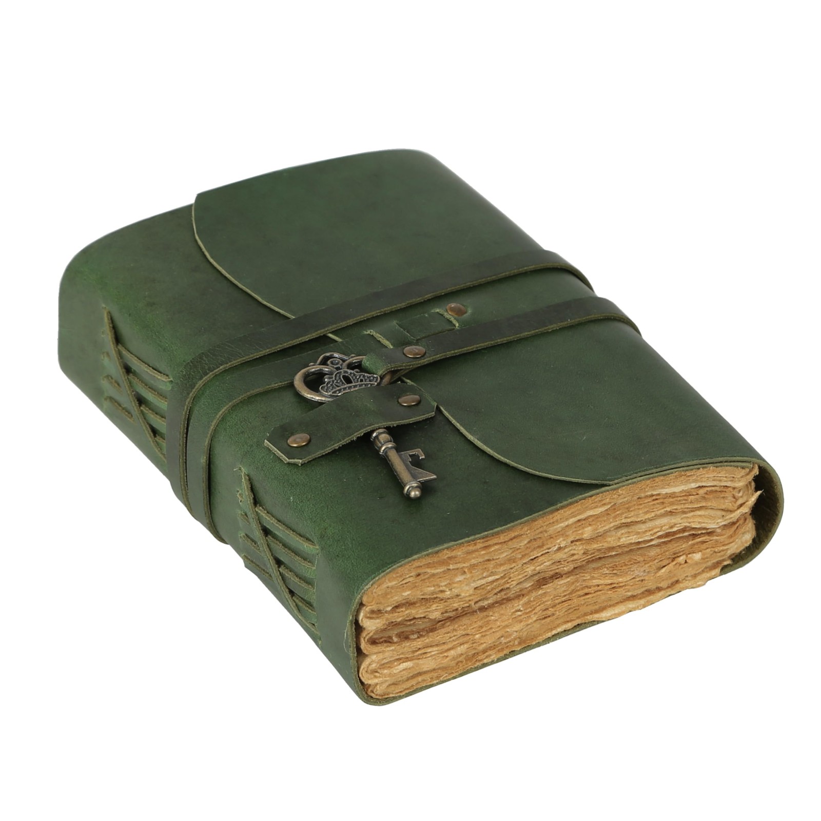 TUZECH Vintage Leather Journal Handmade Notebook Green Sketchbook Diary
