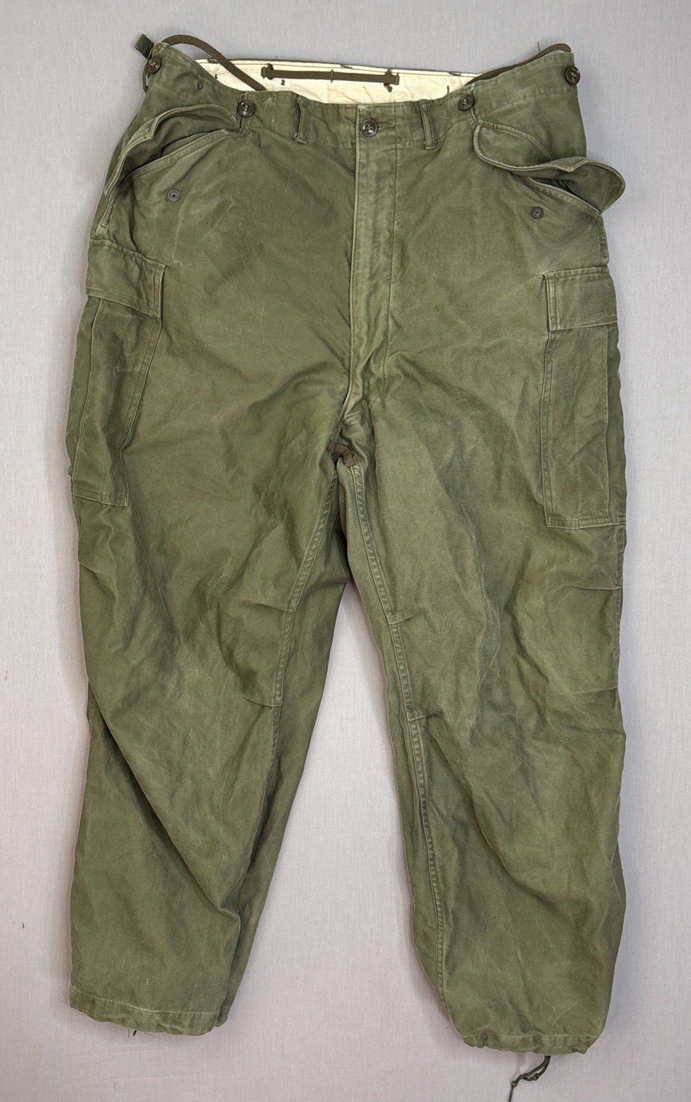 Vintage 1956 US Army M51 Field Pants Large Regular OG107 Military Cargo Trousers