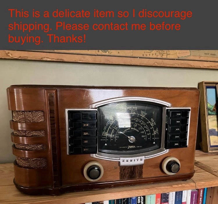 Zenith Model 7S633 Antique Radio 1941 WORKS Automatic Tuning