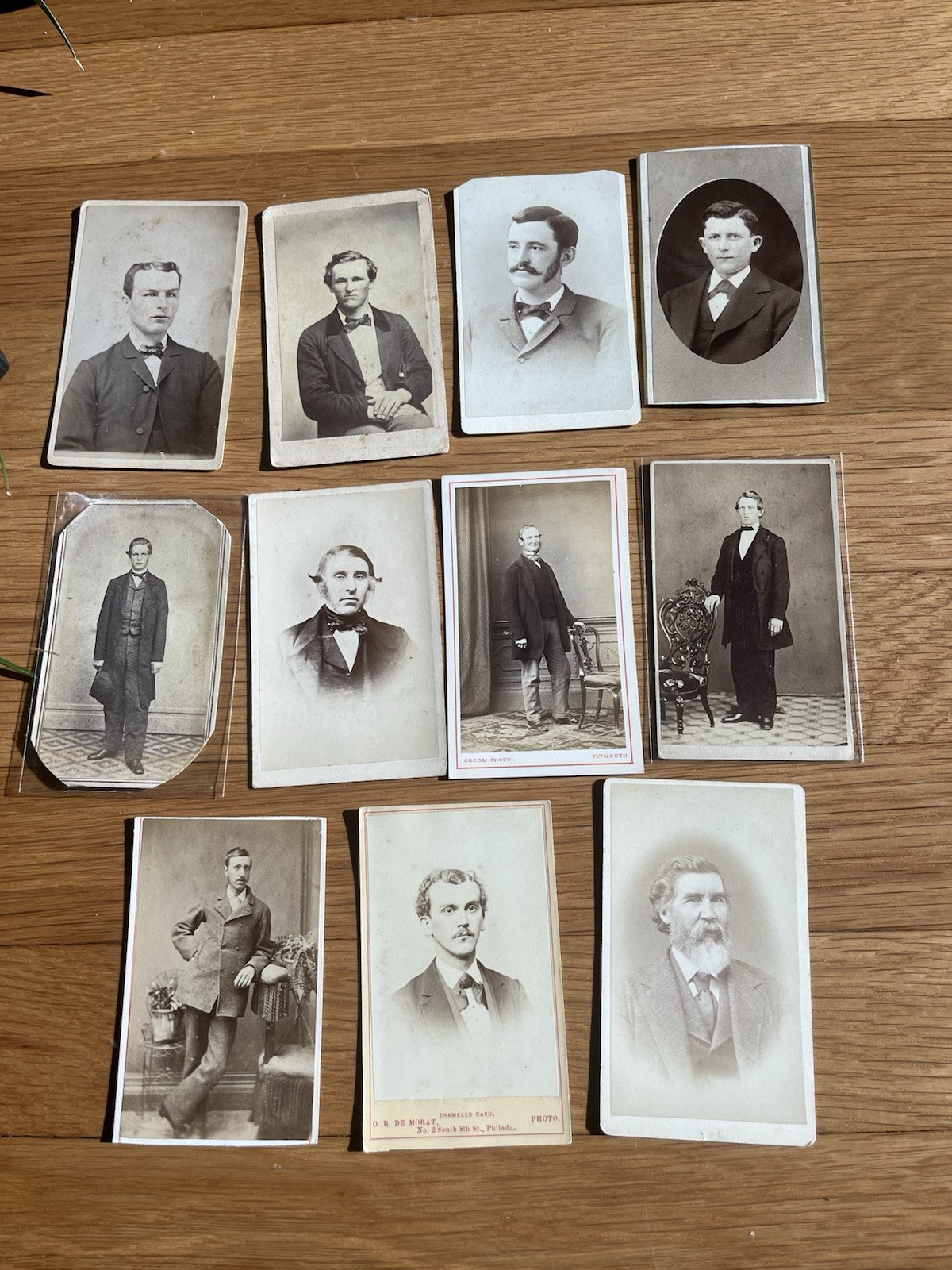 CDV lot 11 antique photos Civil War era New Bedford NYC Geneva Plymouth Utica