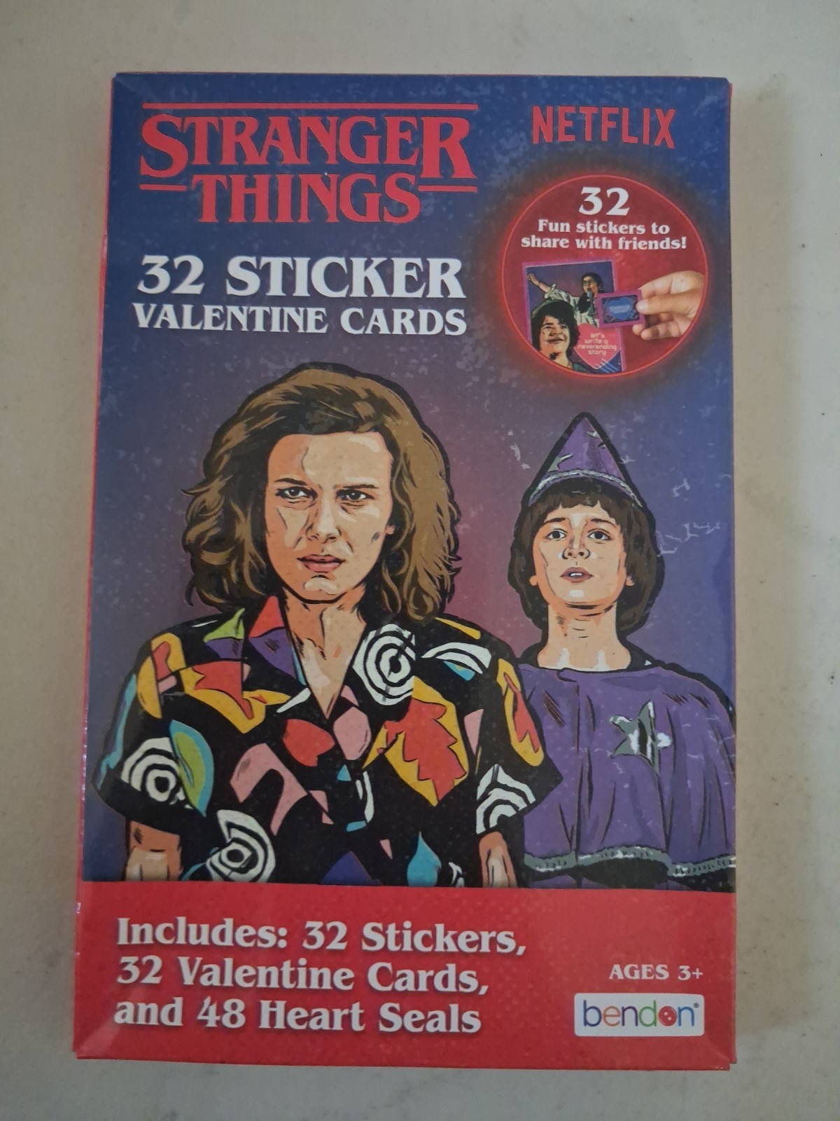 Stranger Things Valentines Day Cards With Stickers 32 Count New Sealed See Pics