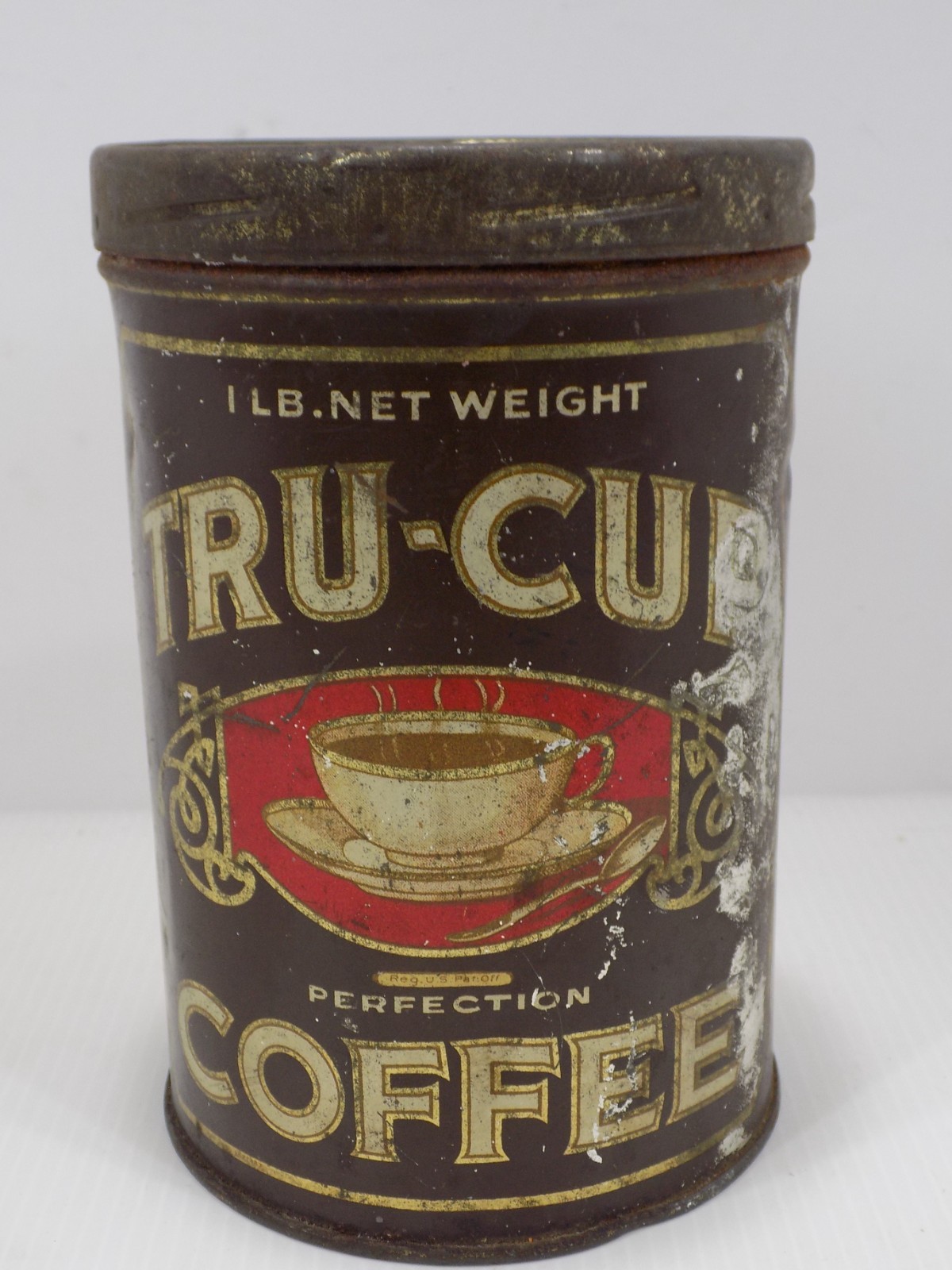 Vintage Tru-Cup Coffee Tin Northern Jobbing Chicago Whole Bean 1 Lb Can
