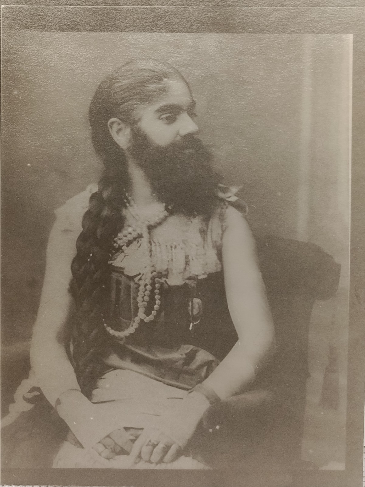 1**Original vintage photograph: bearded woman