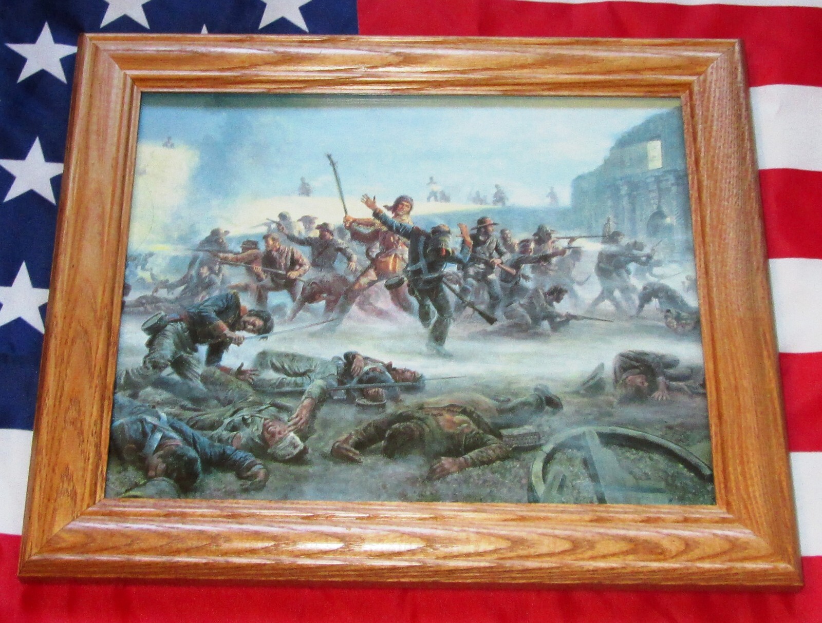 Framed Texas Revolution Print, Mort Kunstler, THE ALAMO, Davy Crockett, Wall Art