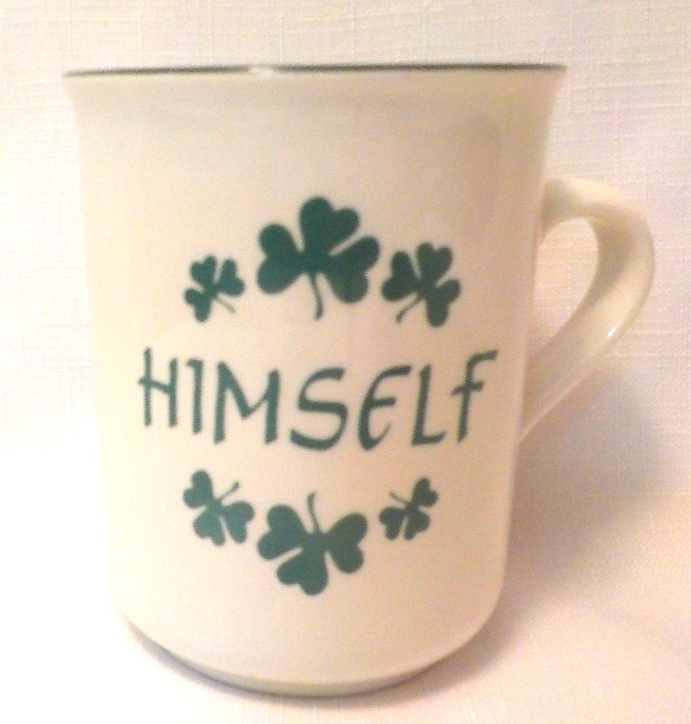 HIMSELF  8 oz. Mug  Carrigaline Pottery Made in Ireland Irish Shamrocks