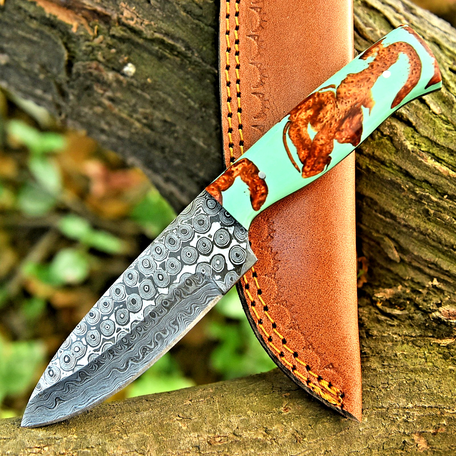 Custom Hand Made Damascus Hunting Knife / Hand Forged Damascus Steel Blade 2967 Custom Hand Made Damascus Hunting Knife / Hand Forged Damascus Steel Blade 2967
