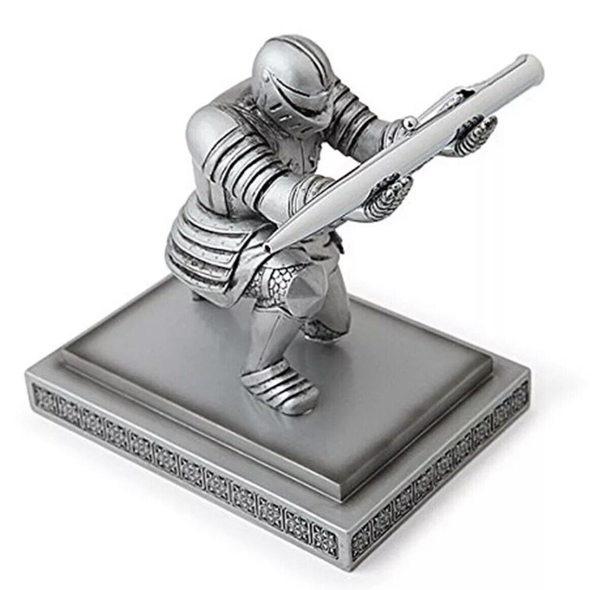 Executive Medieval Soldier Knight Pen Holder Stand Office Desk Decor