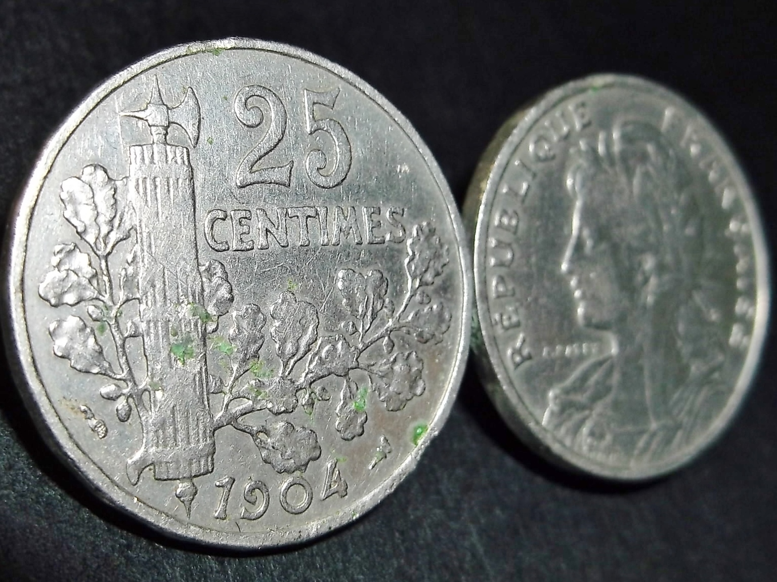 Original WW1 WW2 French Silver Coins made pin Badge Insignia Italian War Axe