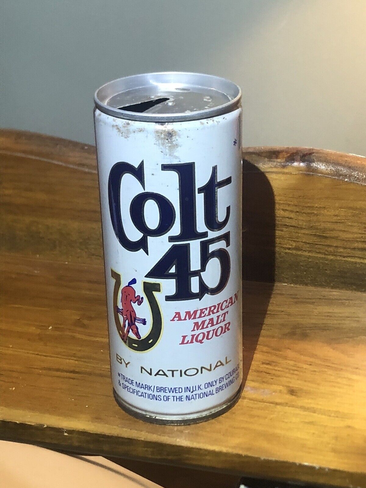 Colt 45 American Malt Liquor Pull Tab Beer Can Empty U.K. Brewed Courage Brewing