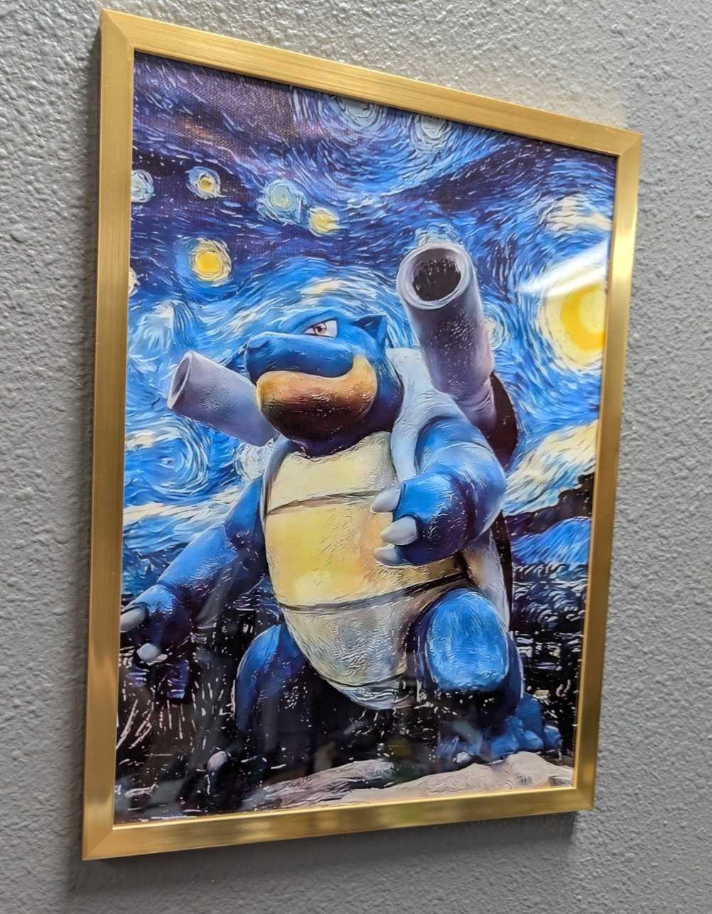 🌊 BLASTOISE STARRY NIGHT–INSPIRED FRAMED ART PRINT on Canvas. Very cool...🌊