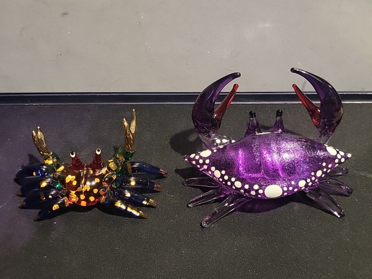 Handblown Glass Crabb Figure Lot Amazing  Colors