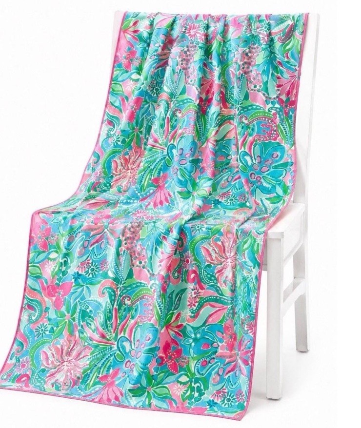 NEW Lilly Pulitzer Large Lounge Beach Towel Golden Hour Microfiber 40x72
