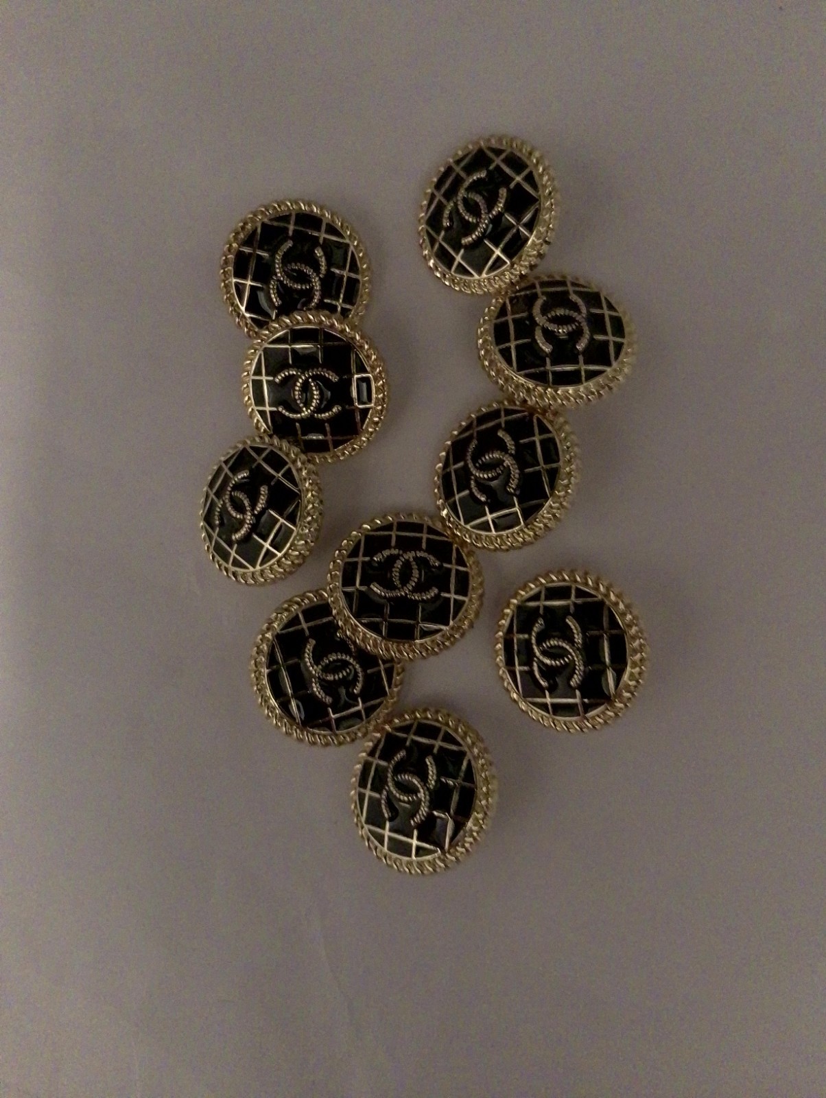 Stamped Lot Of ten 20Mm Designer Cc Vintage Button Gold Tone Chanel 10 BUTTONS