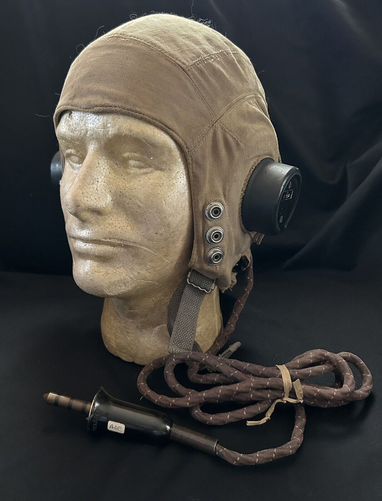 GREAT  WW2 RAF Type D Pilot Helmet with Electronics
