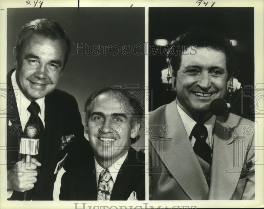 1979 Press Photo NBC Sportscasters Dick Enberg, Billy Packer and Al McGuire