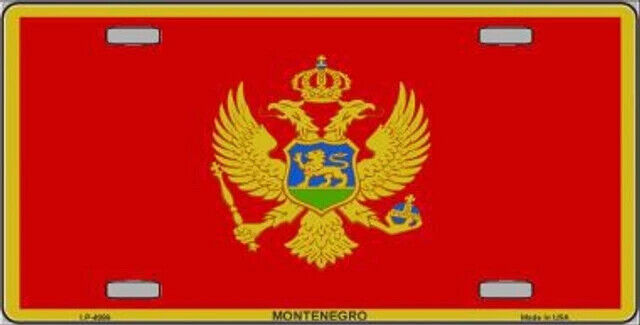 Montenegro Flag Metal Novelty License Plate Tag