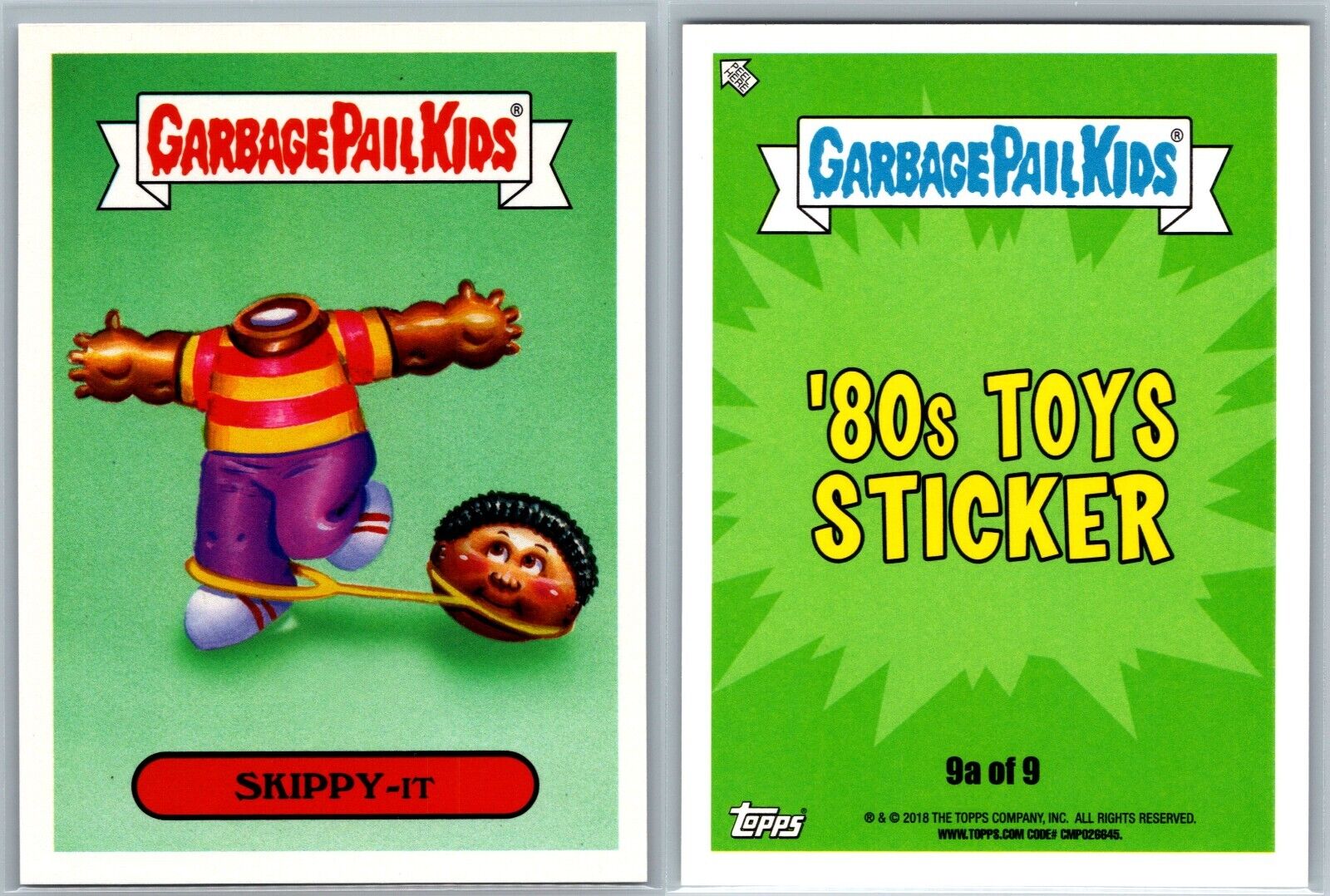 Skip -It Garbage Pail Kids GPK Spoof Card We Hate the \'80s Toys Sticker