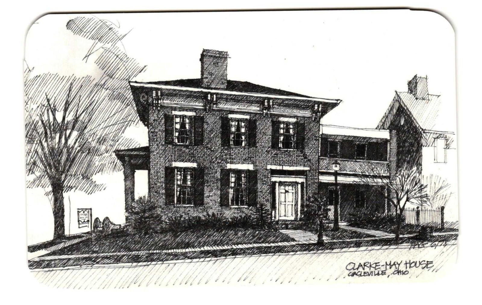 The Clark May House Circleville OH vintage postcard unposted
