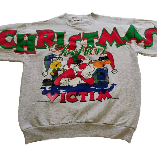 Vintage Looney Tunes 90s Christmas Sweatshirt Tweety Daffy Sylvester NWT NOS