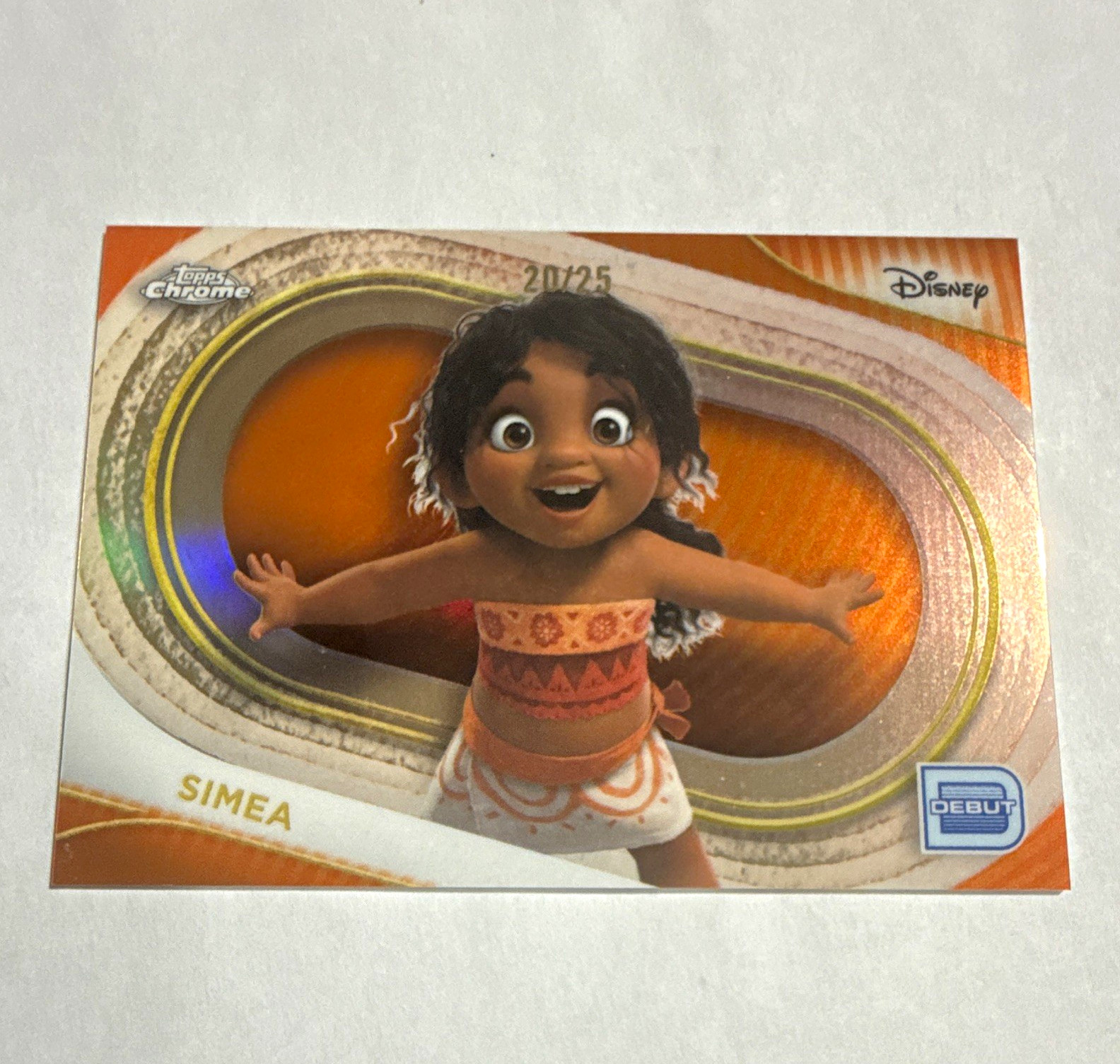 Topps 2025 Chrome Disney Debut Moana Simea /25 ORANGE Color Match