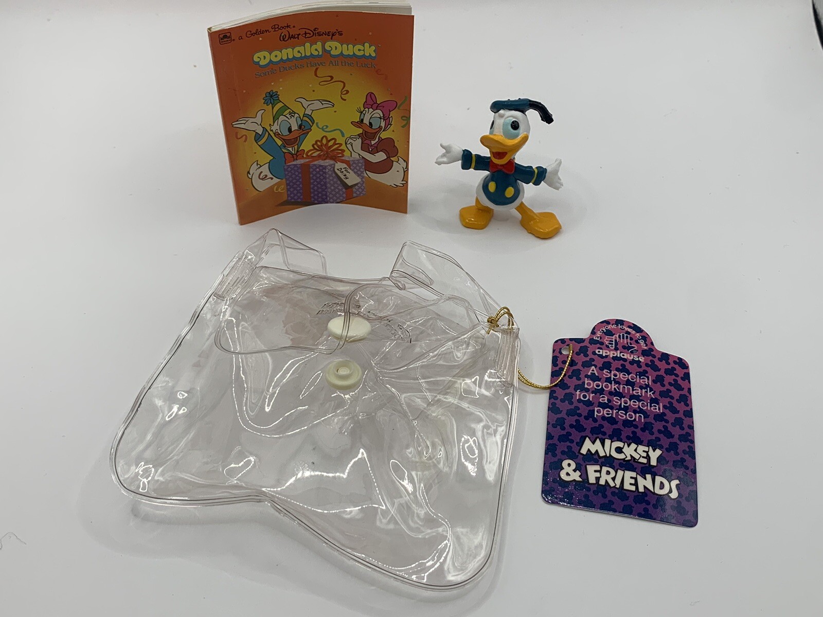 Vintage Disney Applause Donald Duck Little Golden Book Figure Mini Pals RARE