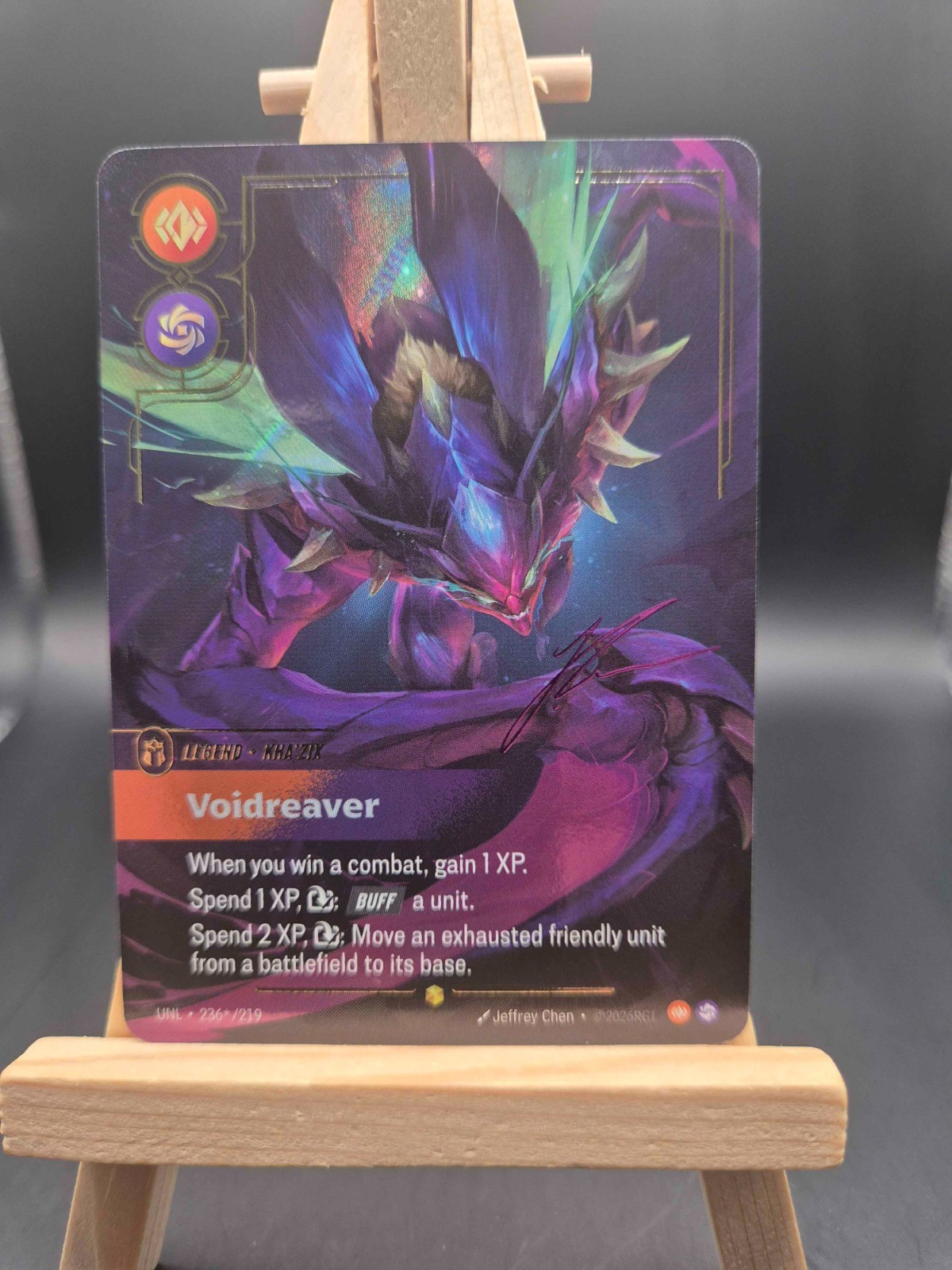 Kha\'zix Voidreaver 236*/219 Riftbound Unleashed Signature Overnumber