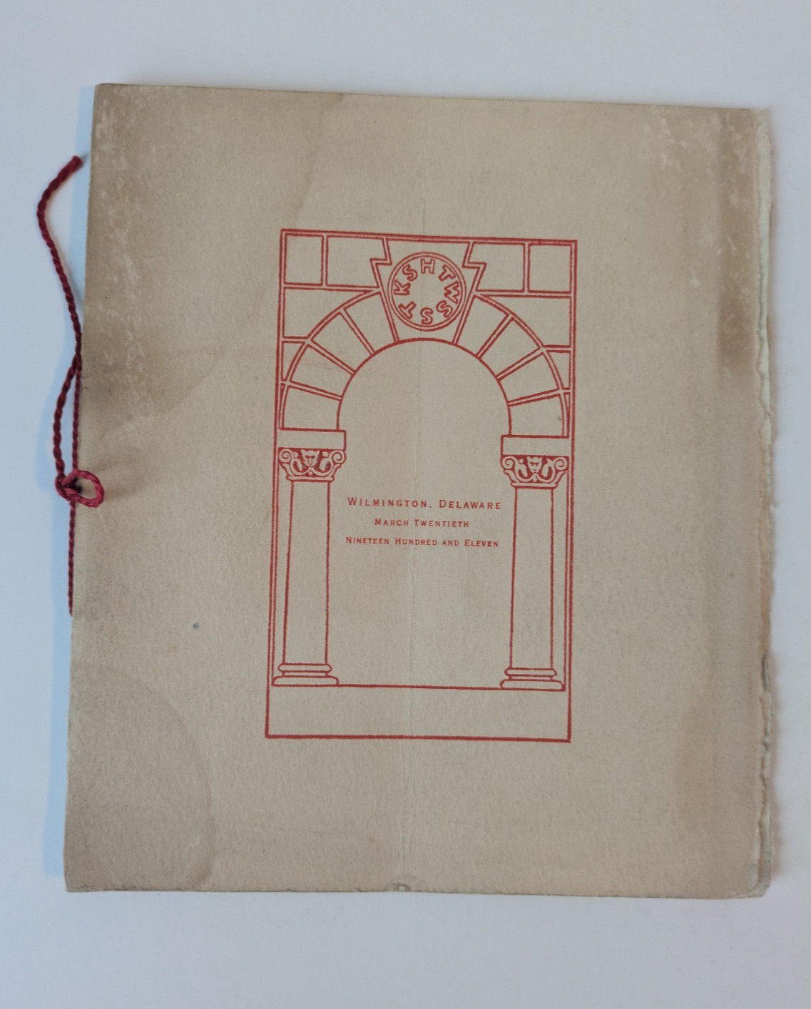 1911 Royal Arch Masons Menu Program Wilmington Delaware Grand Chapter