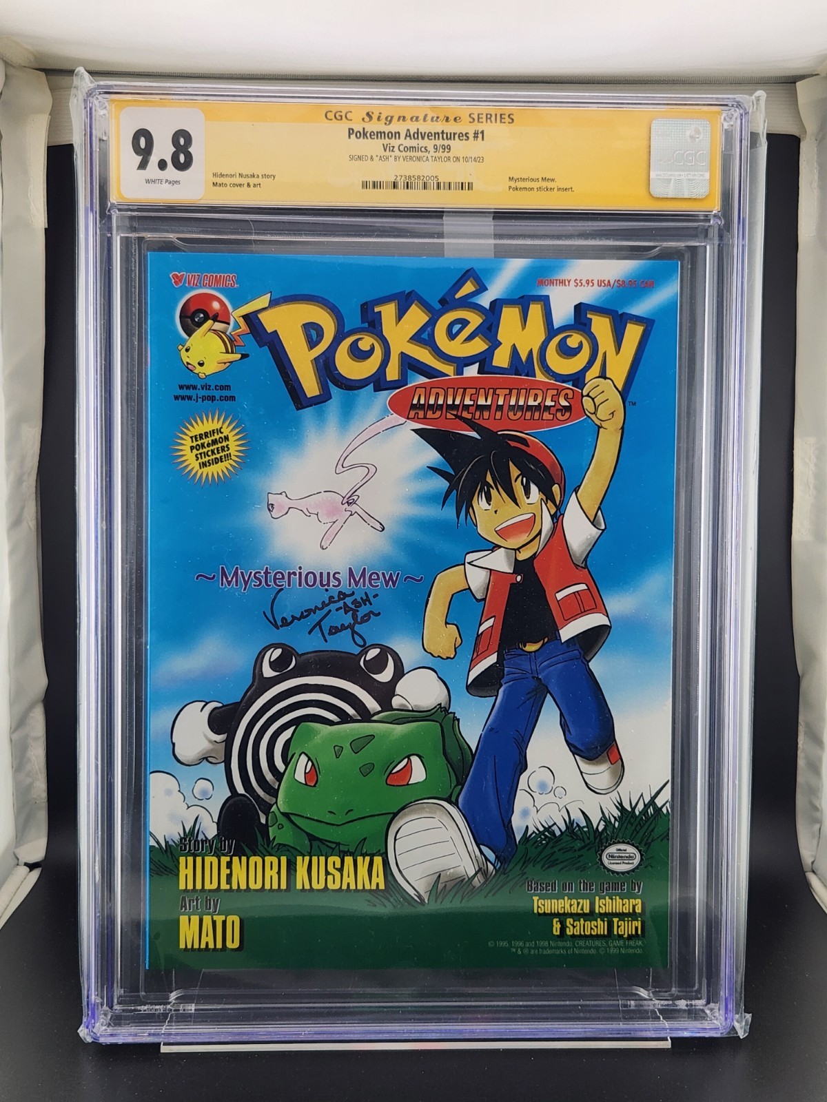 Pokemon Adventures #1 CGC SS 9.8 Viz Comics 1999 Veronica Taylor POP 2 Rare