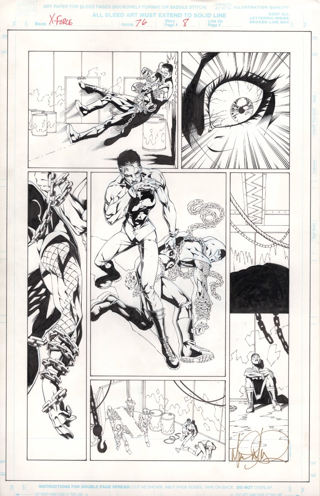 X-FORCE 76 page 8 from original art by Mike S Miller DOMINO