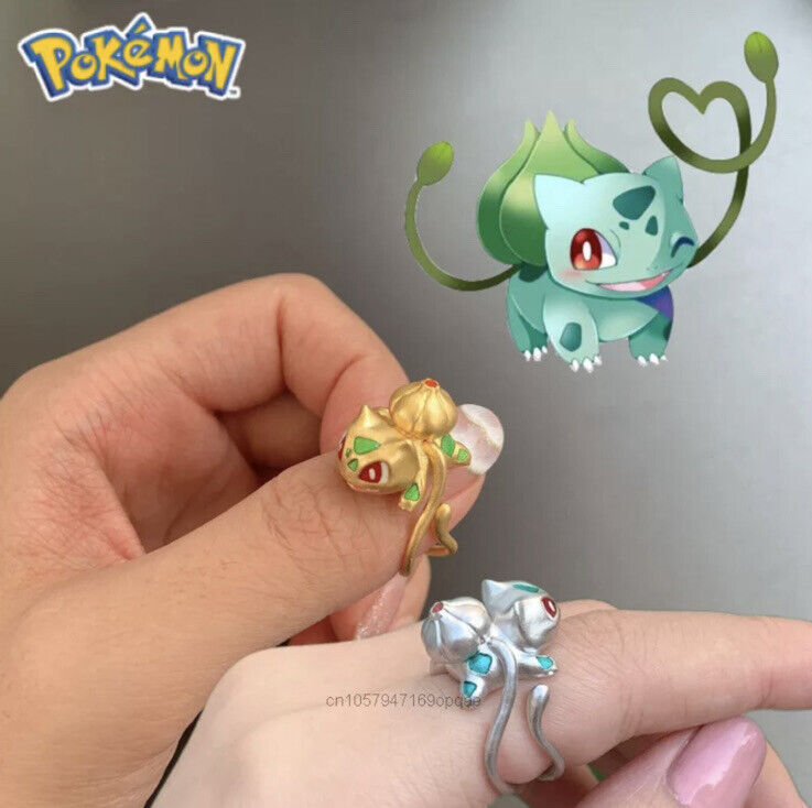 2 Bulbasaur Rings 💍 Pokemon Fashion Jewelry Silver & Gold