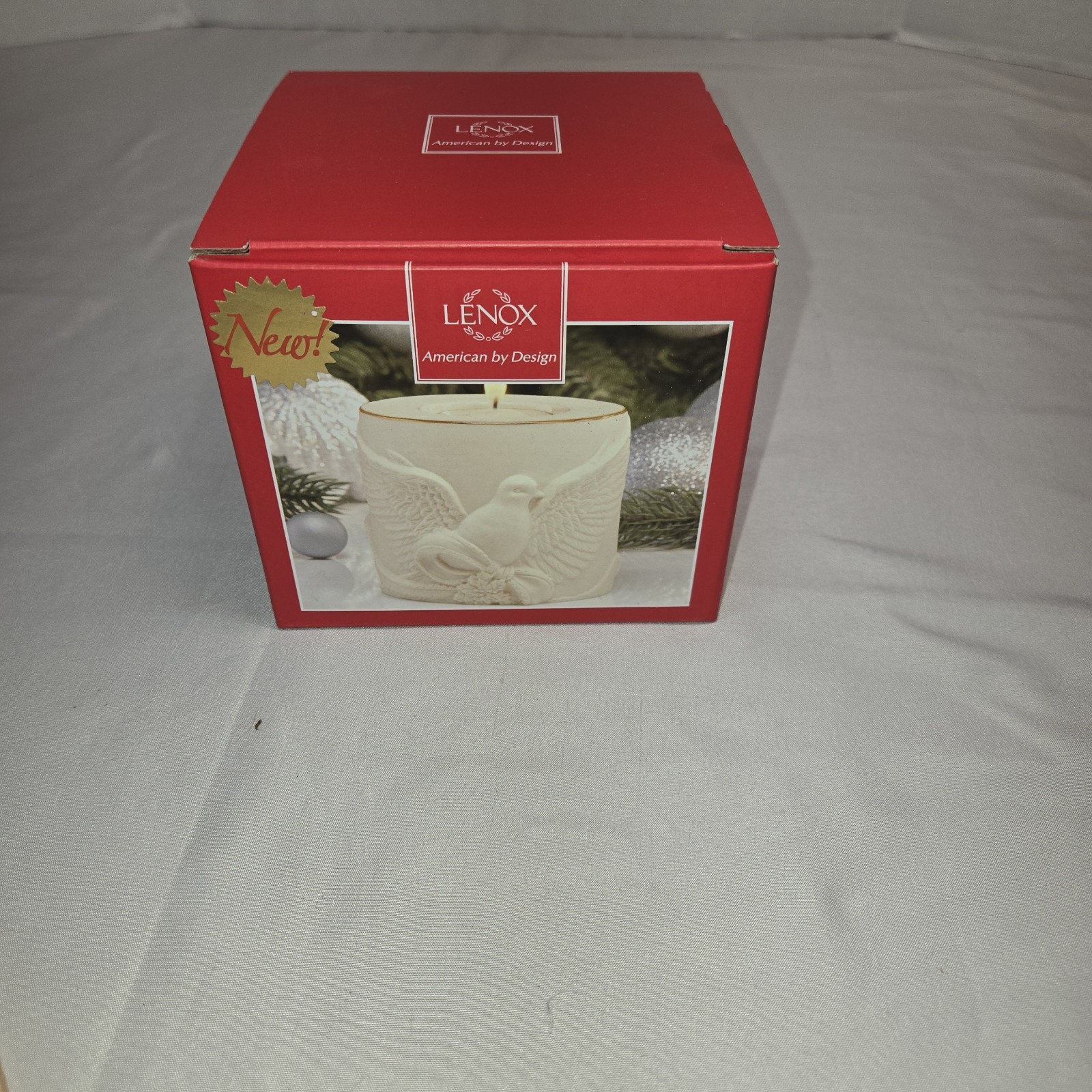 In Box LENOX Radiant Light Dove Votive/Tealight Candle Holder 3.5\