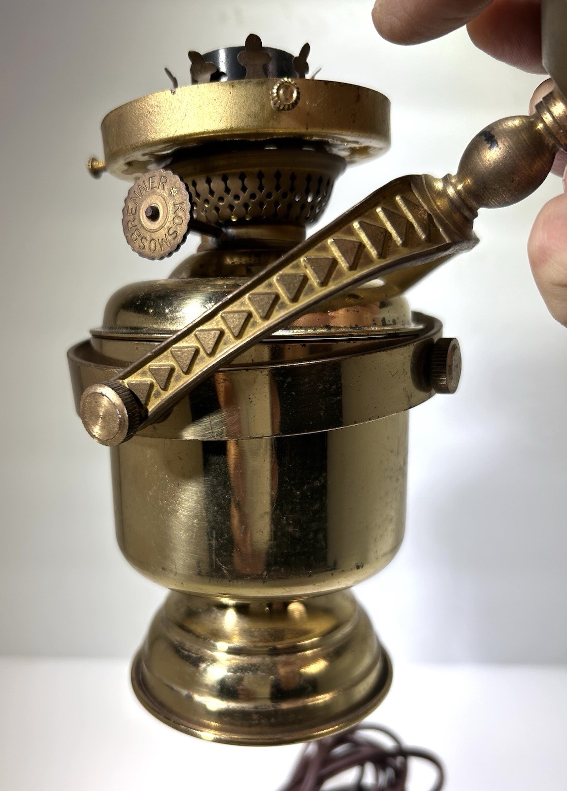 Vtg 6” Kosmos Brenner Converted Electric Marine Lamp W/ Gimbal Mount • Holland