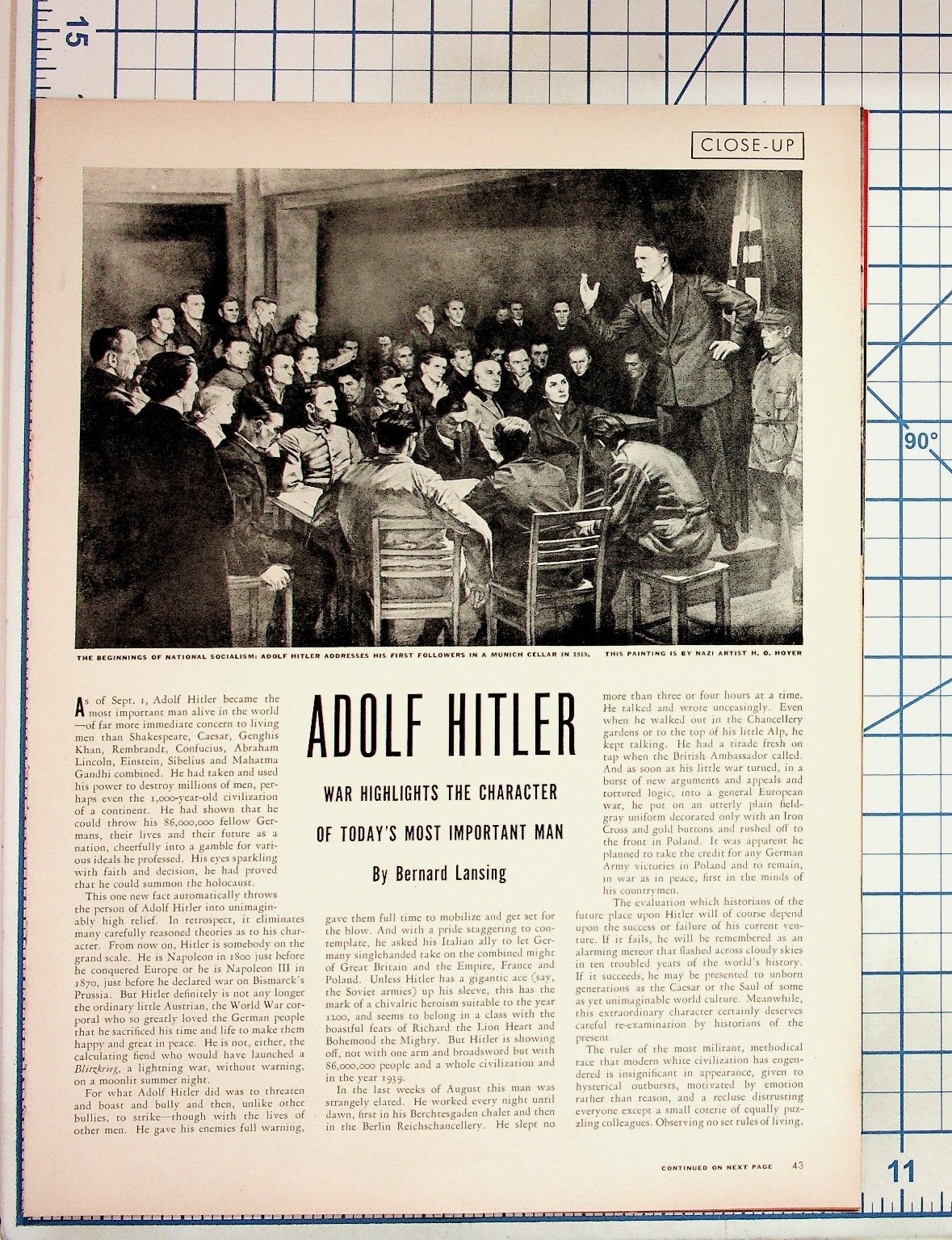 1930s Magazine Article ADOLF HITLER War Highlights Character Vintage Ephemera