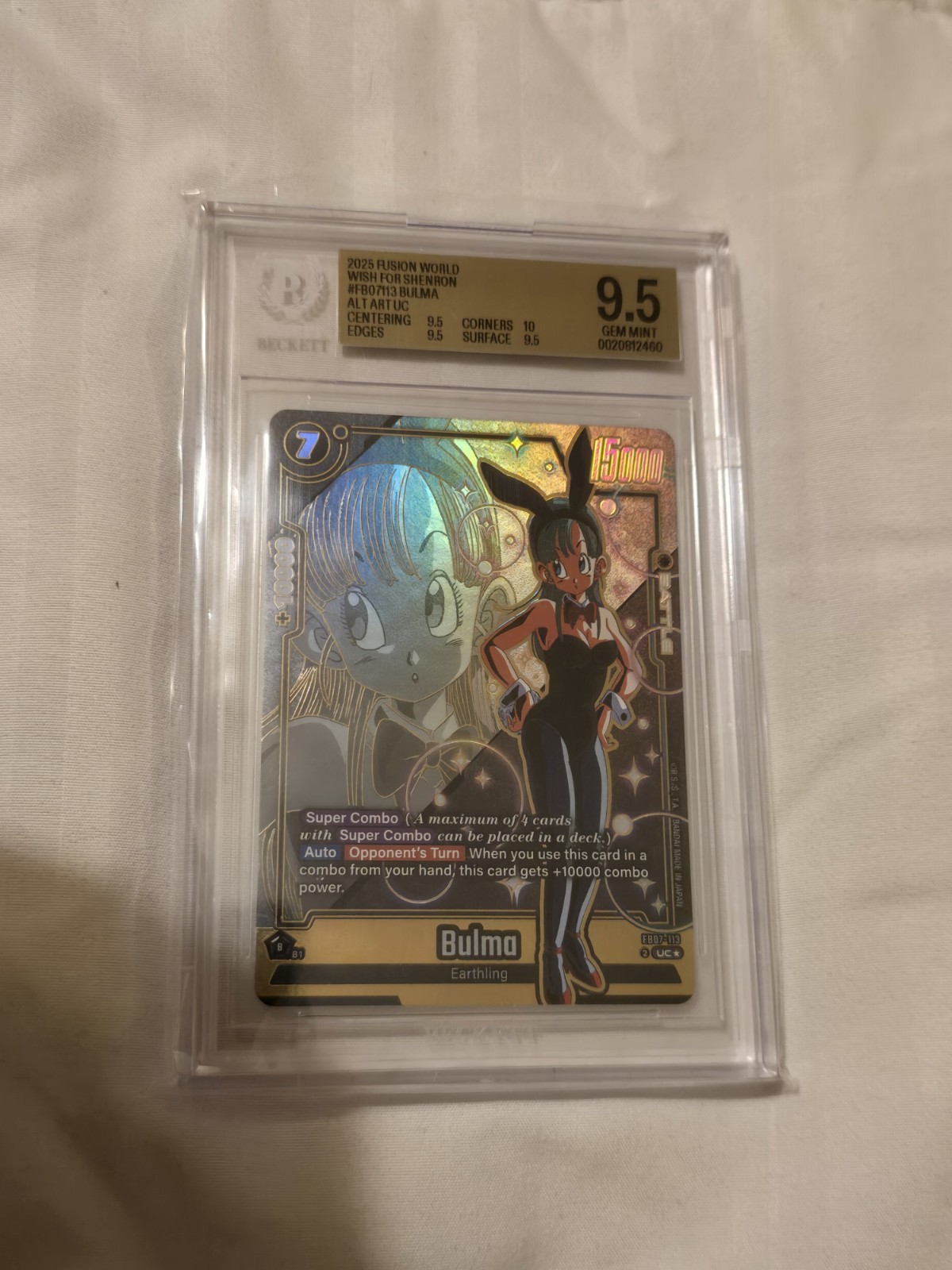 Bandai Dragon Ball Super Fusion World Bulma FB01-113 Alt Art UG BGS 9.5 EN