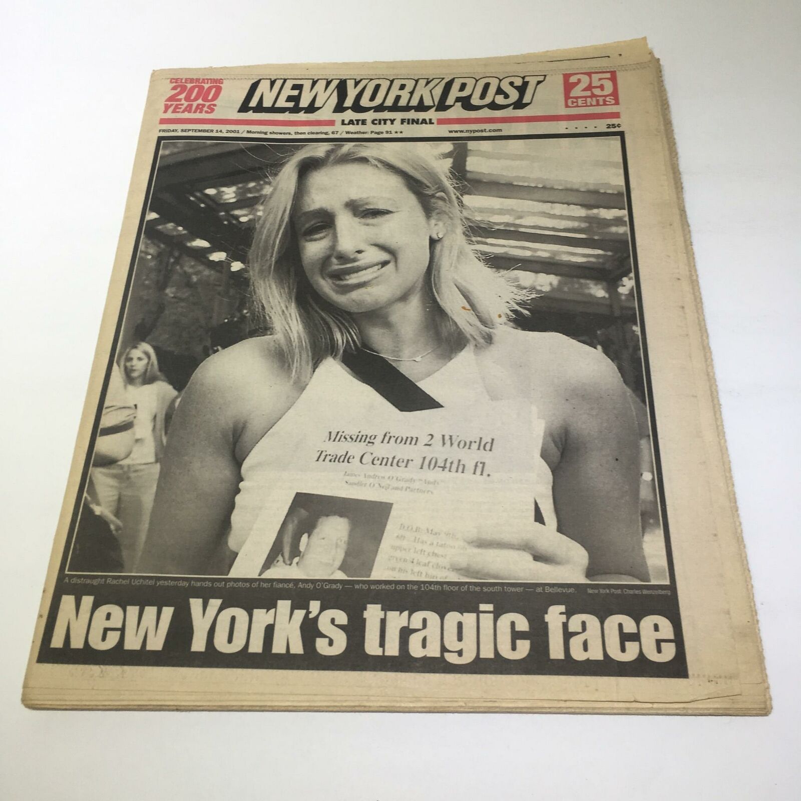 New York Post: Sept 14 2001, New York's Tragic Face