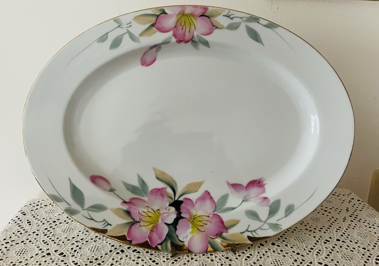 Vintage Noritake China Azalea 13 5/8 Serving Tray Platter Hand-Painted Japan #2